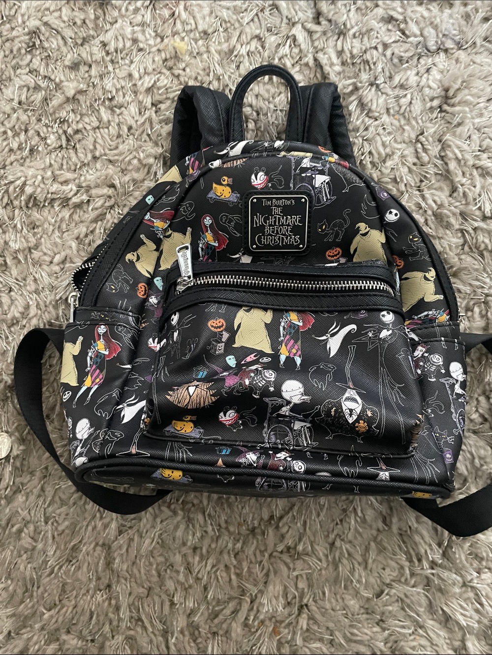 Loungefly The Nightmare Before Christmas Mini Backpack - Black Character Print